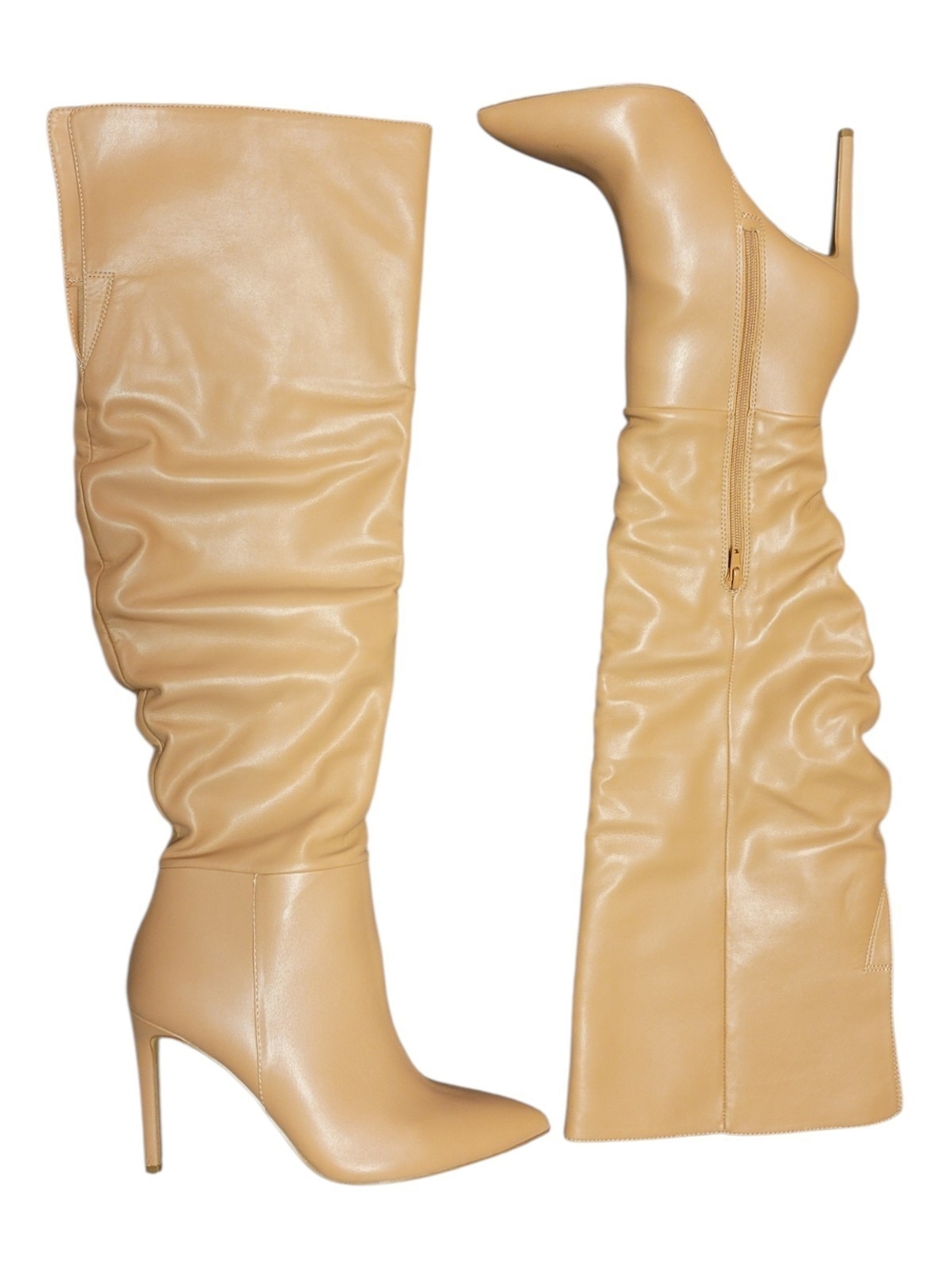 International Concepts Nude Over-the-Knee Stiletto Boots with Slouch Shaft